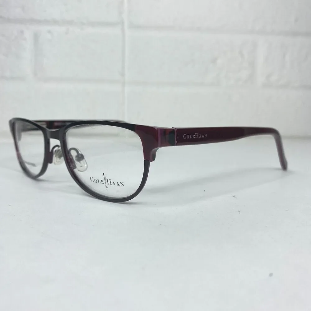 Cole Haan‎ CH 1010 Wine Red Burgundy Rectangular Glasses Frames 51-17-130 H1423